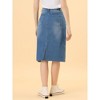 INSPIRE CHIC Women's Casual High Waist Back Slit Short Denim Skirts - 4 of 4