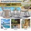 3 Pieces Outdoor Acapulco Chair Patio Bistro Set, All-Weather Acapulco Chairs with Glass Top Table, Modern Patio Conversation Chairs Set of 2 - 2 of 4