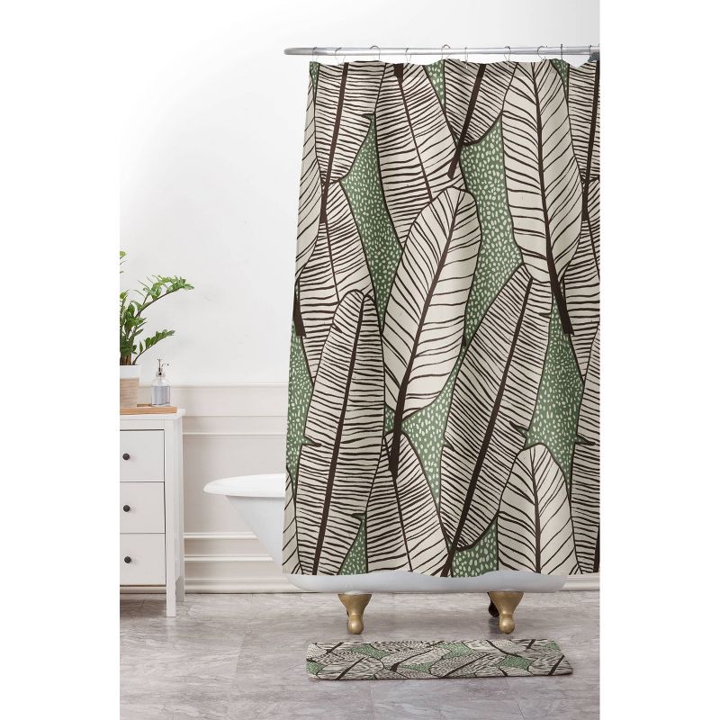 Alisa Galitsyna Tropical Banana Leaves Pattern Bath Mat Green - Deny Designs, 3 of 5