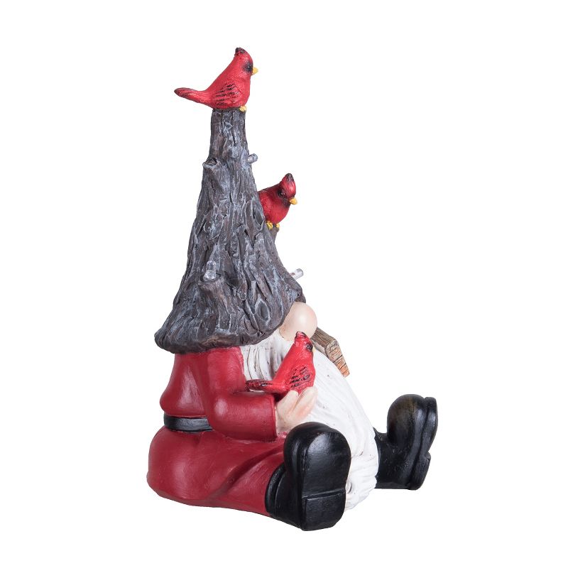 Transpac Resin 9.25 in. Multicolor Christmas Light Up Cardinal Gnome, 3 of 5