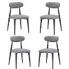 Sapphtopaz Modern Minimalist Curved Backrest Dining Chairs Set of 2, Round Upholstered Kitchen Chairs with Metal Frame for Dining Room, Kitchen - 3 of 4