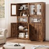 67" H  Tall  Slim Pantry Cabinet with Glass Doors and Adjustable Shelf, Freestanding Slim Cupboard - 4 of 4