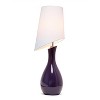 Curved Ceramic Table Lamp with Asymmetrical White Fabric Shade - Elegant Designs: Modern Bedroom & Office Decor - 2 of 4