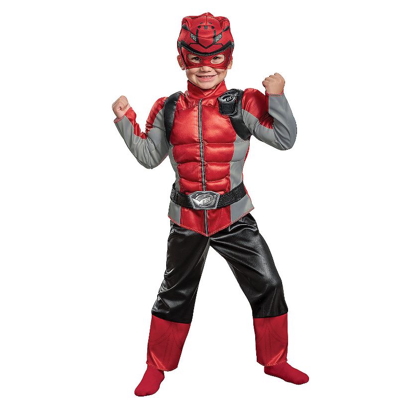 Toddler Boys' Red Ranger Beast Morphers Classic Muscle Jumpsuit, 3 of 5