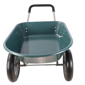 Hrinhom 57.8"W Outdoor Garden Wheel Barrow,ABS+Steel - 1 of 4