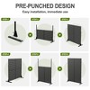 Lirago Metal Outdoor Privacy Screen Arched Top Freestanding Patio Decorative Screens 72"x47" Black - 3 of 4