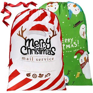 BeeGreen 2 Pieces Gift Drawstring Christmas Bags Giant 27.6 x 42 Inch - 1 of 4