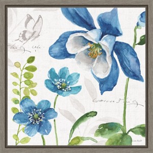 Amanti Art Blue and Green Garden III by Lisa Audit Canvas Wall Art Print Framed 16-in. x 16-in. - 1 of 4