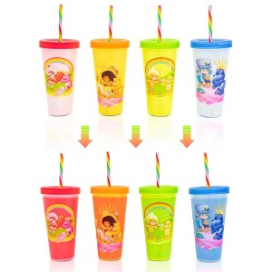 Silver Buffalo Care Bears x Strawberry Shortcake 4-Piece Color-Changing Tumbler Set | 24 Ounces - 1 of 4