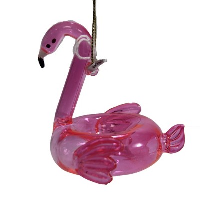 Holiday Ornament 15.98" Flamingo Floaty Pool Float Innertube Pink Bird  -  Tree Ornaments