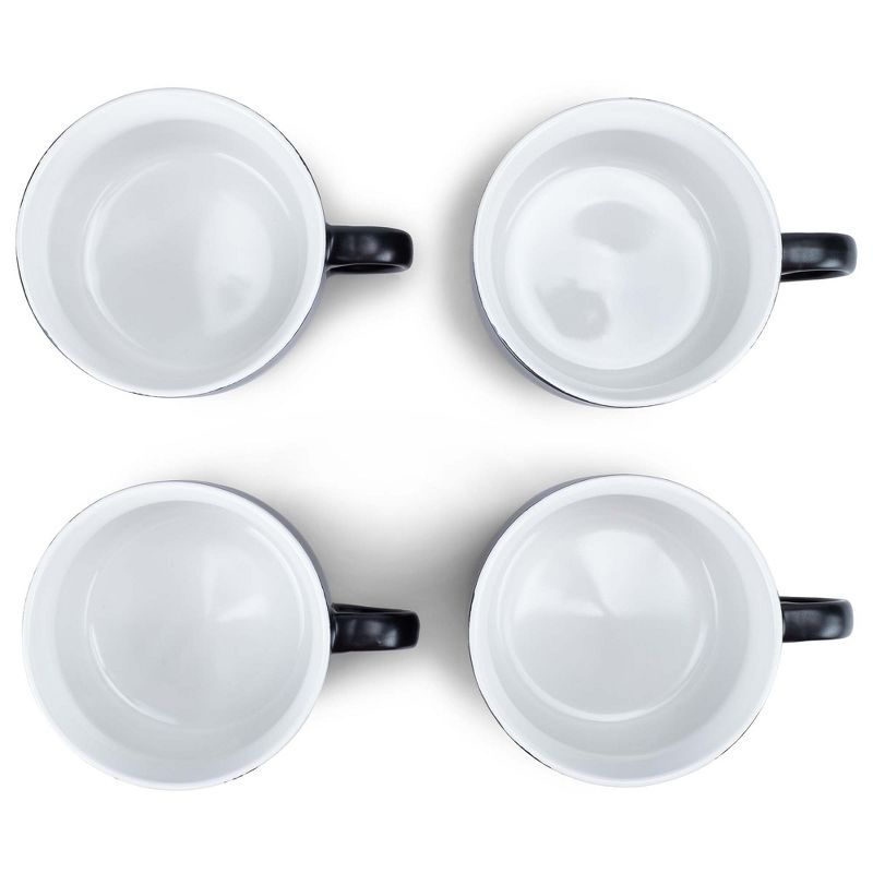 Elanze Designs Large Color Pop 24 ounce Ceramic Jumbo Soup Mugs Set of 4, White, 4 of 6