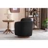CAVINAS Boucle Swivel Accent Chair with Ergonomic Design and Solid Wood Base, 360-Degree Rotating Comfy Armchair - 4 of 4