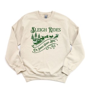 Simply Sage Market Women's Graphic Sweatshirt Sleigh Rides On Santa Claus Lane - 1 of 2