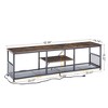 VECELO 3-Tier Industrial TV Stand for TVs Up to 80" Media Console TV Table with Power Outlets & Storage Shelve for Living Room, Bedroom Gray/Brown/Gray - 3 of 4
