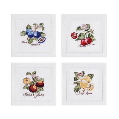 Villeroy & Boch - French Garden Embroidered Tea Napkin Set of 4 - 6" x 6"