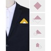 INSPIRE CHIC Men's Silky Checkered Solid Trim Pocket Squares - 3 of 4
