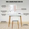Tangkula Makeup Vanity Table W/Flip Top Mirror 2-in-1 Dresser & Stool - 4 of 4