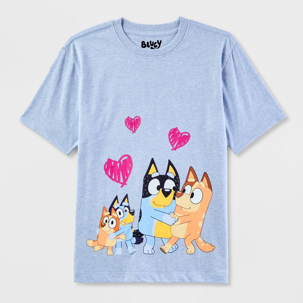 Kids' Bluey Matching V-day T-Shirt - Blue S