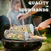 Rolling Grill Basket, Removable Wooden Handle, 304 Stainless Steel, Nesting Smoker Net, BBQ Accessories Tools - 3 of 4