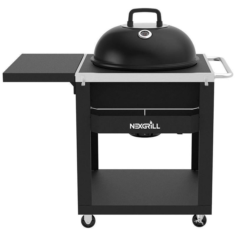 Nexgrill 22&#34; Kettle Charcoal Grill &#38; Table Cart Model #810-0026HC Black, 1 of 7