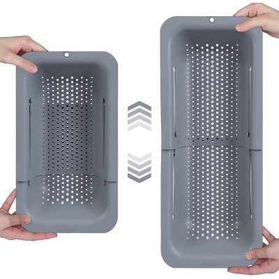 Over the Sink Colander Strainer Basket - Wash Vegetables and Fruits, Drain Cooked Pasta and Dry Dishes