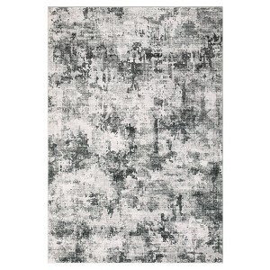 Modern Abstract Runner Rug, Washable Runner Non-Slip Soft Hallway Rug Runner Faux Wool Carpet for Entryway Bedroom Laundry Room, 2'x6', Gray - 1 of 4