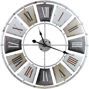 Sorbus 24" Vintage Industrial Style Oversized Decorative Wall Clock - Beautifully decorate any wall space in the household - 1 of 4