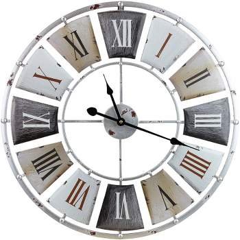 Sorbus 24" Vintage Industrial Style Oversized Decorative Wall Clock - Beautifully decorate any wall space in the household