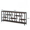 Gulches Industrial Console Table, 4-Tier Wood Storage, Extra Long Narrow, Rustic Brown, 70.9" - 4 of 4