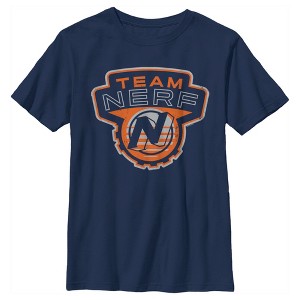 Boy's Nerf Team Blaster Distressed Badge T-Shirt - 1 of 4