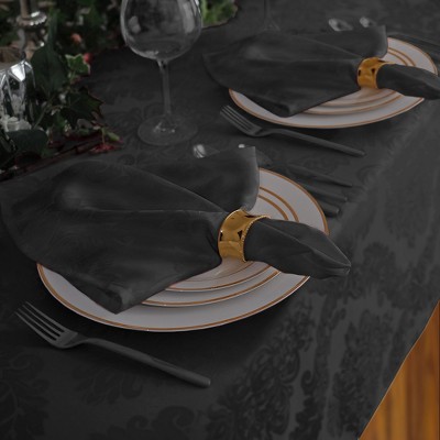 Gray Damask Polyester Square Tablecloth for Holiday Entertaining
