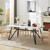 TiramisuBest 5psc Counter Height Dining Table Set with One Faux Marble Top Dining Table and Four Velvet-Upholstered Chairs,Black - 2 of 4