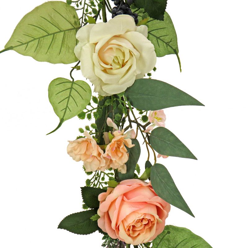 6' Artificial Spring Garland with Rose, Lavender and Berries - National Tree Company, 3 of 4
