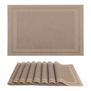 REGALWOVEN Kitchen Dining Table Decor Washable Heat Resistant Wipeable Vinyl Placemats 8 Pcs - 1 of 4