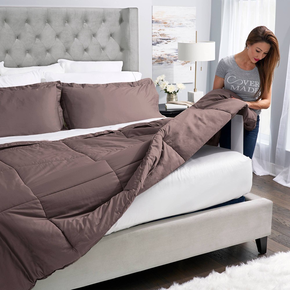 Photos - Duvet Full/Queen Easy Bed Making Down Alternative Comforter Sandalwood - Coverma
