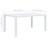 vidaXL Patio Table White 59"x35.4"x28.3" Plastic Rattan Look - 4 of 4