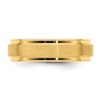 Black Bow Jewelry 6mm 14K Yellow Gold Brushed Flat Ridged Edge Comfort Fit Band - 3 of 4