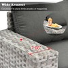 Marlton 9pc Wicker Outdoor Patio Furniture Set Conversation Sofa Sectional with Swivel Chairs and Cushions - 3 of 4