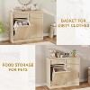 Tilt Out Trash Cabinet, with 10 Gallon Storage, Hidden Freestanding Garbage Can Cabinet Laundry Hamper for Kitchen Dining Living Room - 4 of 4