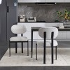Set of 2 Modern Upholstered Armless Dining Chairs with Curved Backrest and Metal Legs,Mid-Century Style for Kitchen Dining Room-Coolbibila - 2 of 4