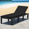 Tangkula Adjustable Rattan Patio Chaise Lounge Chair Couch w/ Black & Turquoise Cushion - 2 of 4