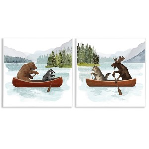 Stupell Industries Woodland Animals on Canoes, 12" x 12" - 1 of 4