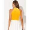 INSPIRE CHIC Women's Halter Neck Velvet Basic Layering Party Sleeveless Crop Top - 4 of 4