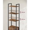 6-Tier Bookshelf, Tall Bookcase with Door, Steel Frame, Adjustable Shelves, 9.4 x 15.7 x 62.8 Inches, Living Room Bedroom - 4 of 4