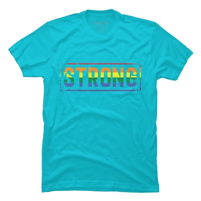 Adult Design By Humans Workout Pride Rainbow Strong By Avocato T-Shirt