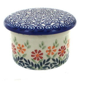 Blue Rose Polish Pottery M136 Manufaktura French Butter Dish - 1 of 3