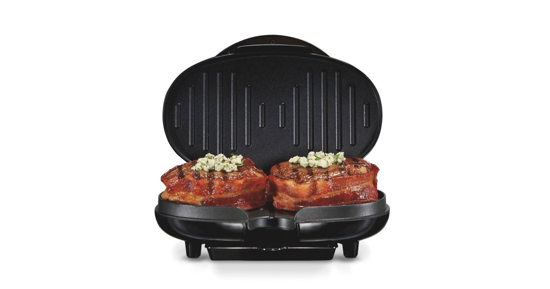 Proctor Silex Compact Grill - Black - 25218P: Indoor Nonstick Countertop Grill with Drip Tray & Indicator Light