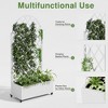 Dovelina Floor Planters Mobile Metal Planter Box, Trellis for Climbing Plants, Drainage Holes and wheels - 3 of 4