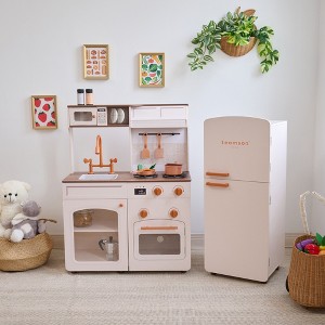 Teamson Kids Little Chef Normandy Wooden Play Kitchen with Sink, Oven & Modular Fridge, 14 Accessories - 1 of 4