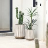 LuxenHome 22" H Handmade MgO Tall Planter, Indoor Outdoor Large Plant Pot with Drainage Hole, Modern Striped Flower Pots for Plants Multicolored - 3 of 4